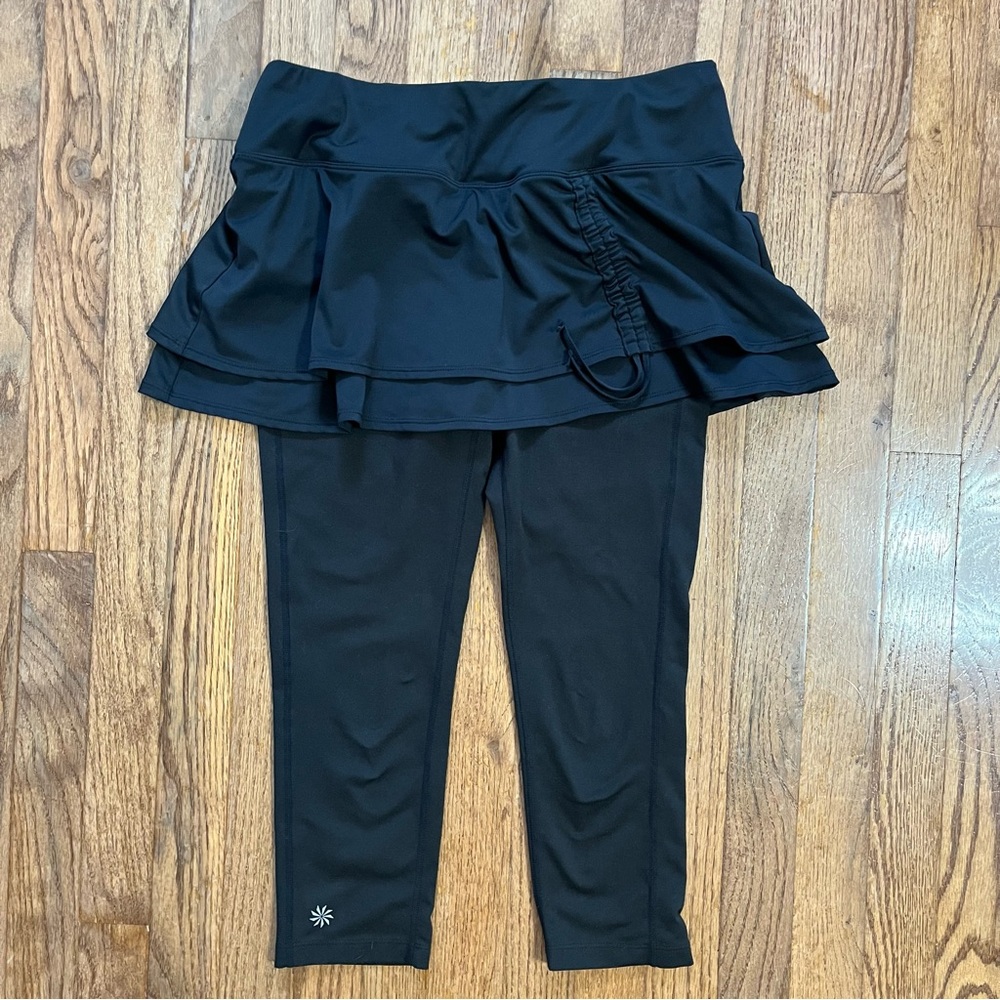 Athleta Black Activewear Skirted Leggings